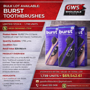 burst pro 2.0 sonic toothbrush (high tech electric toothbrush)
